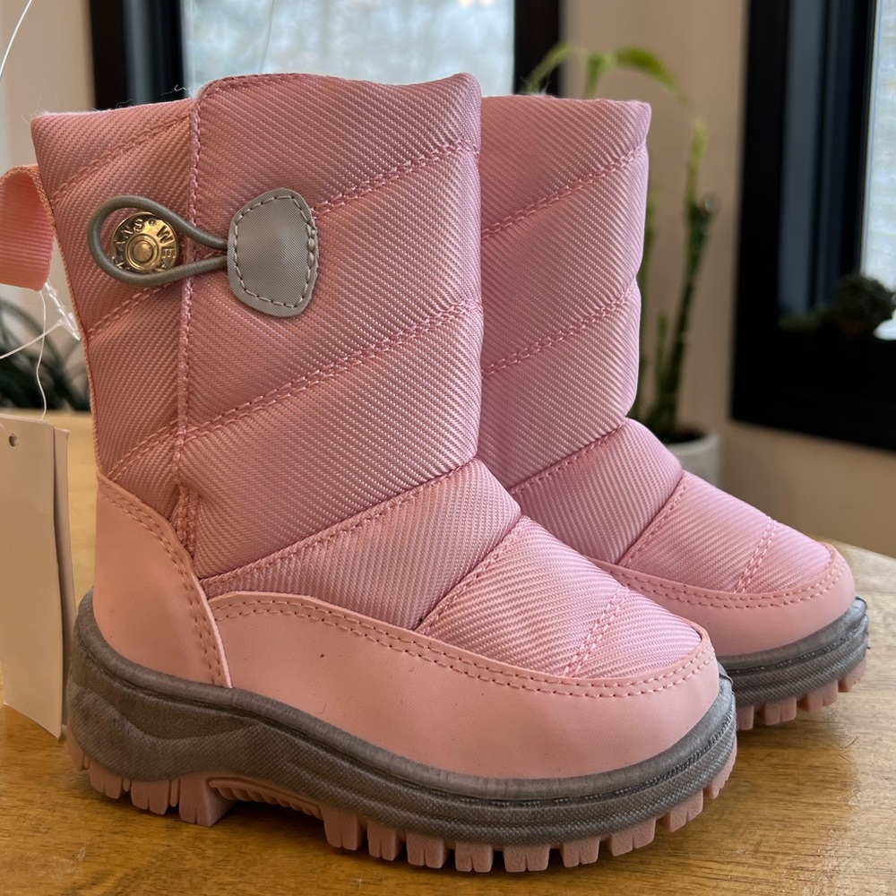 Pink Quilted Winter Boots for Baby Toddler Size US 5 NWT